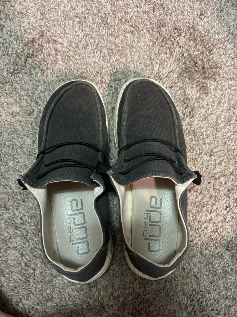 Women's Casual Slip-On Canvas Hey Dude Shoes in Dark Gray